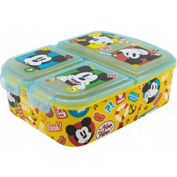 Stor Mickey Mouse Fun-Tastic Πλαστικό Παιδικό Δοχείο Φαγητού Πολύχρωμο