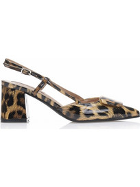 Γόβες animal print λουστρίνι με αγκράφα