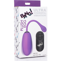 Bang! 28x Plush Egg Δονητής Egg για Ζευγάρια με Τηλεχειριστήριο 19.8cm Μωβ