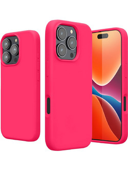 Θήκη iPhone 16 Pro Max KWmobile Soft Flexible Rubber Cover Σιλικόνης - Neon Pink (KWM000022TX002C)