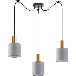 Home Lighting Κρεμαστό Φωτιστικό Οροφής Τρίφωτο E27 Γκρι SE21-GM-4-BL3-SH2 A 77-8605