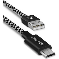 0.5M DUX DUCIS K-ONE Series Υφασμάτινο Καλώδιο Φόρτισης Micro Usb - Μαύρο