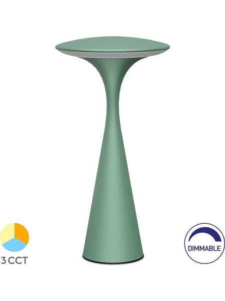 Επαναφορτιζόμενο πορτατίφ Tower dimmable 3w CCT Πράσινο IP44 - BK06-00092
