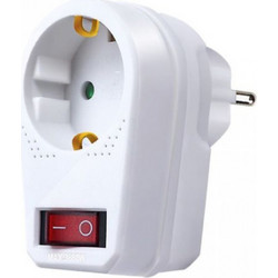 Αντάπτορας Πρίζας Σούκο με Διακόπτη On/Off 250V/3680W με Παιδική Προστασία