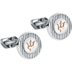 Ανδρικά Μανικετόκουμπα Maserati JM121ATK14 Ιconic Στρογγυλά Ασημί
