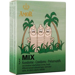 Amor Mix Προφυλακτικά με Ραβδώσεις & Λιπαντικό 3τμχ