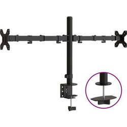 vidaXL Βάση Οθόνης Διπλή VESA Μαύρη 75/100 χιλ. από Ατσάλι 358002