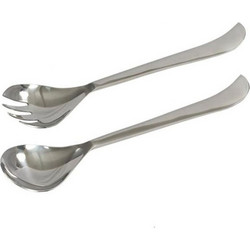Σετ Σερβιρίσματος Σαλάτας Curve 018955 (Σετ 2τμχ) 28x6x2 Silver Ατσάλι