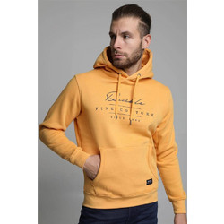 Double Ανδρικό Φούτερ Fleece με Κουκούλα & Τσέπες Κίτρινο MTOP-80