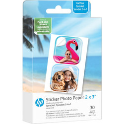 HP - Zink Paper Sprocket Luna 30-pack 2x3 Pre-cut 1.3x1.3 sticker (HPIZ2X330C)