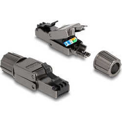 DELOCK βύσμα RJ45 CAT 8.1 STP 86514, tool-free, γκρι