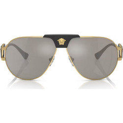 Versace VE 2243 1002/6G Ανδρικά Γυαλιά Ηλίου Μάσκα Κοκάλινα Μεταλλικά Χρυσά με Γκρι Polarized Φακό