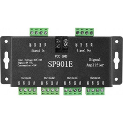 SP901E LED Pixel SPI Signal Amplifier Repeater Addressable LED Strip and Dream Color Programmable LED Matrix Panel, 5V24V