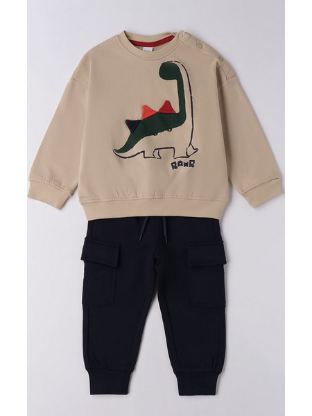 Ido Σετ με Αθλητική Φόρμα Dinosaur Tracksuit 4F719-00-0436-446224 Μπεζ Αγόρι