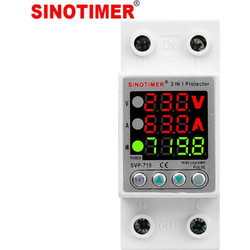 SVP-719-40A_N Έξυπνος Περιοριστής Ρεύματος 220V με Οθόνη, Καθυστέρηση Φόρτισης & Αυτόματη Επαναφορά