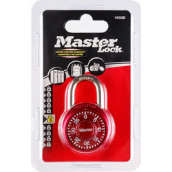 Λουκέτο μίνι MASTERLOCK 38mm σταθερού συνδυασμού σε 4 χρώματα Κόκκινο
