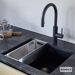 Schock Cristalite Manhattan 30060U-1401 Υποκαθήμενος Νεροχύτης Γρανίτη Ματ Nero 55.6x45.6cm