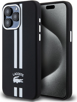 Lacoste Stripes Hard Case Θήκη προστασίας από Liquid σιλικόνη για iPhone 15 Pro Max Λευκό