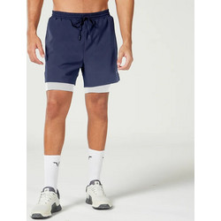 ESSENTIAL 5" 2-IN-1 SHORTS - NAVY/ WHITE