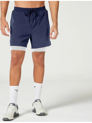 ESSENTIAL 5" 2-IN-1 SHORTS - NAVY/ WHITE