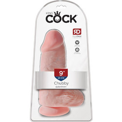 Pipedream King Cock Chubby 9" Ρεαλιστικό Dildo με Βεντούζα & Όρχεις 23cm Flesh