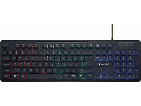 Gembird Rainbow KB-UML-02 Black Gaming Πληκτρολόγιο RGB