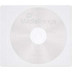 MediaRange Adhesive-backed fleece Sleeves for 1 disc White/semi-clear, Pack 50 (MRBOX69-50)