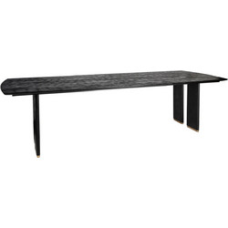 Τραπεζαρία Liber PTMD Luxury Living από Ξύλο Mango, με διαστάσεις 280x110x77cm - Black - Δεν περιλαμβάνονται οι καρέκλες