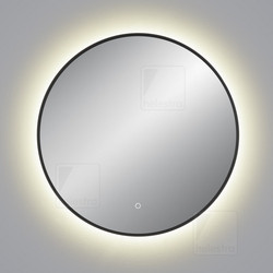 VIDO Φωτιζόμενος Καθρέπτης LED Μαύρος Φ70cm για Μπάνιο | Ρυθμιζόμενο Φως 2700-6500K | IP44 Anti-Fog Μαύρο