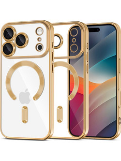 Θήκη iPhone 17 Pro Max Tech-Protect MagFlex MagSafe Διάφανη με Χρυσό Πλαίσιο