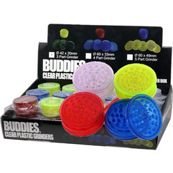 Τρίφτης καπνού BUDDY CLEAR PLASTIC GRINDER 60mm 12202 (ΚΟΥΤΙ 16 ΤΕΜ)