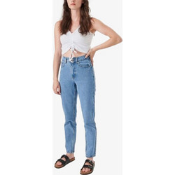 24colours High Waist Mom Γυναικείο Τζιν Παντελόνι Light Blue 80233