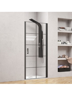 Καμπίνα από τοίχο σε τοίχο με frame κρύσταλλο NERO PIVOT PORTA Black KARAG 90x200cm