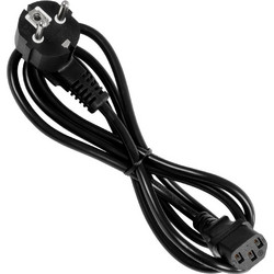 PLUGA 61498 Καλώδιο Τροφοδοσίας C13 με Πλάγια Πρίζα Schuko 250V 10A max 1.5m - 3*0.75mm2 - Μαύρο - Μ150 x Π3.6 x Υ3.6