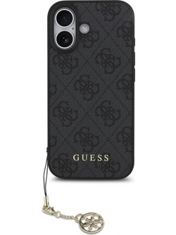 Guess 4G Charm Case Θήκη Δερματίνης με Κρεμαστό Στολίδι για iPhone 17 Γκρι