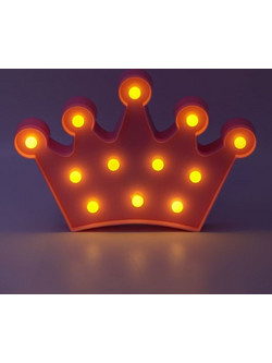 Φωτιστικό Παιδικό Ροζ Κορώνα LED 26x18cm