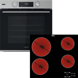 Whirlpool Φούρνος Ηλεκτρικός Άνω Πάγκου 71lt OMSK58HU1SX με Κεραμικές Εστίες AKT 8090 LX