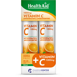 Health Aid Vitamin C 1000mg Orange 2x20 Αναβράζοντα Δισκία