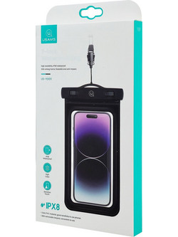 USAMS αδιάβροχη θήκη smartphone US-YD011, έως 7" IPX8, μαύρη