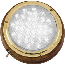 Πλαφονιέρα ξύλινη στρογγυλή LED με διακόπτη
