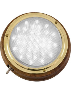 Πλαφονιέρα ξύλινη στρογγυλή LED με διακόπτη