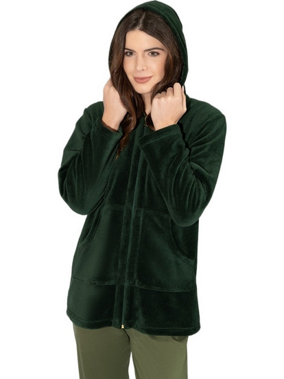 Harmony Γυναικεία Ρόμπα Χειμωνιάτικη Fleece Πράσινη 409717