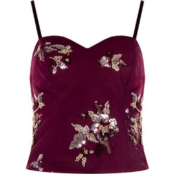 Τοπ Bustier Μπορντό