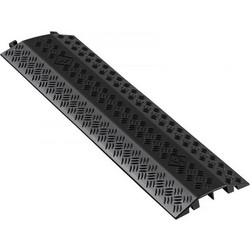 Κάλυμμα καλωδίου VEVOR Drop Over, 7.938 kg/Χωρητικότητα φορτίου άξονα, Κάλυμμα καλωδίου δαπέδου βαρέως τύπου 2 καναλιών, Ράμπα προστασίας σωλήνα καλωδίου, για εσωτερικούς χώρους, χώρους υψηλής κυκλοφο