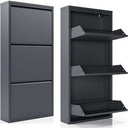 Hanah Home Παπουτσοθήκη Torino 3 Anthracite 50x104x15cm 206Frg1104
