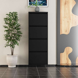 Hanah Home Παπουτσοθήκη Μεταλλική 4 Piece Μαύρη M50xΠ15xΥ136cm 159Orn1106