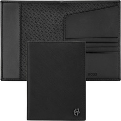 HUGO BOSS HLP526A Passport Holder Double B Saffiano Black