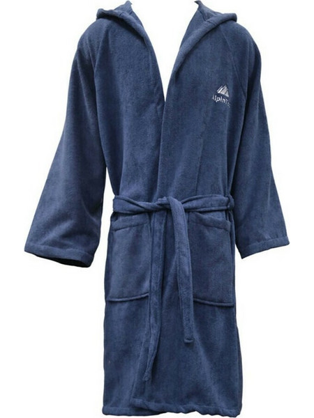 AlpinPro Μπουρνούζι Microfiber με Κουκούλα Navy Μπλε