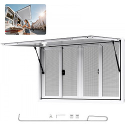 Παράθυρο VEVOR Concession 135x84 cm, Παράθυρο σέρβις από κράμα αλουμινίου για φορτηγό τροφίμων, Παράθυρο σερβιρίσματος με βάση έως 85 μοίρες με 4 συρόμενα παράθυρα, τέντα και γάντζο έλξης, για ρυμουλκ
