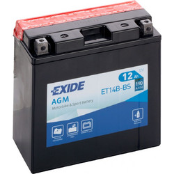 Exide Μπαταρία Μοτοσυκλέτας ET14B-BS 190A 12Ah